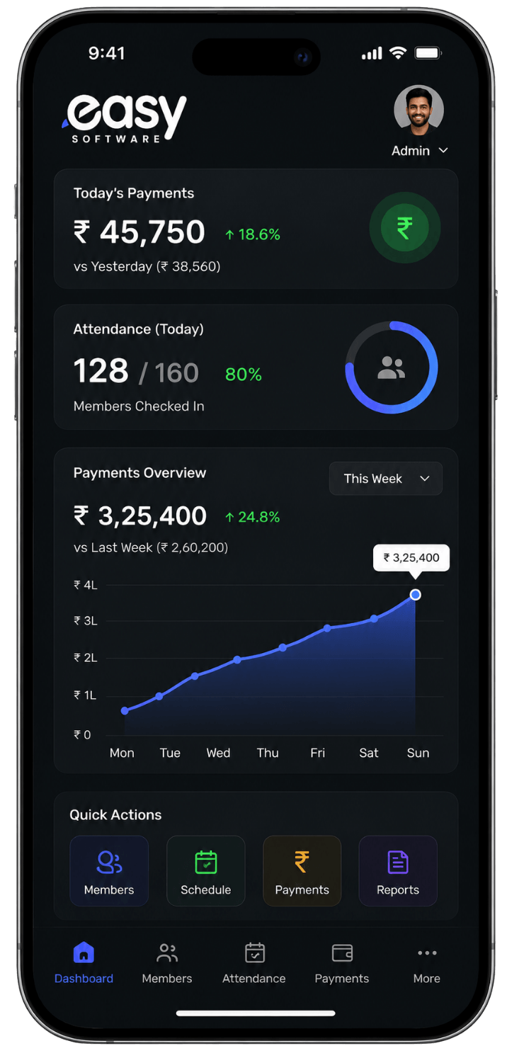 Gym Management App Dashboard 1