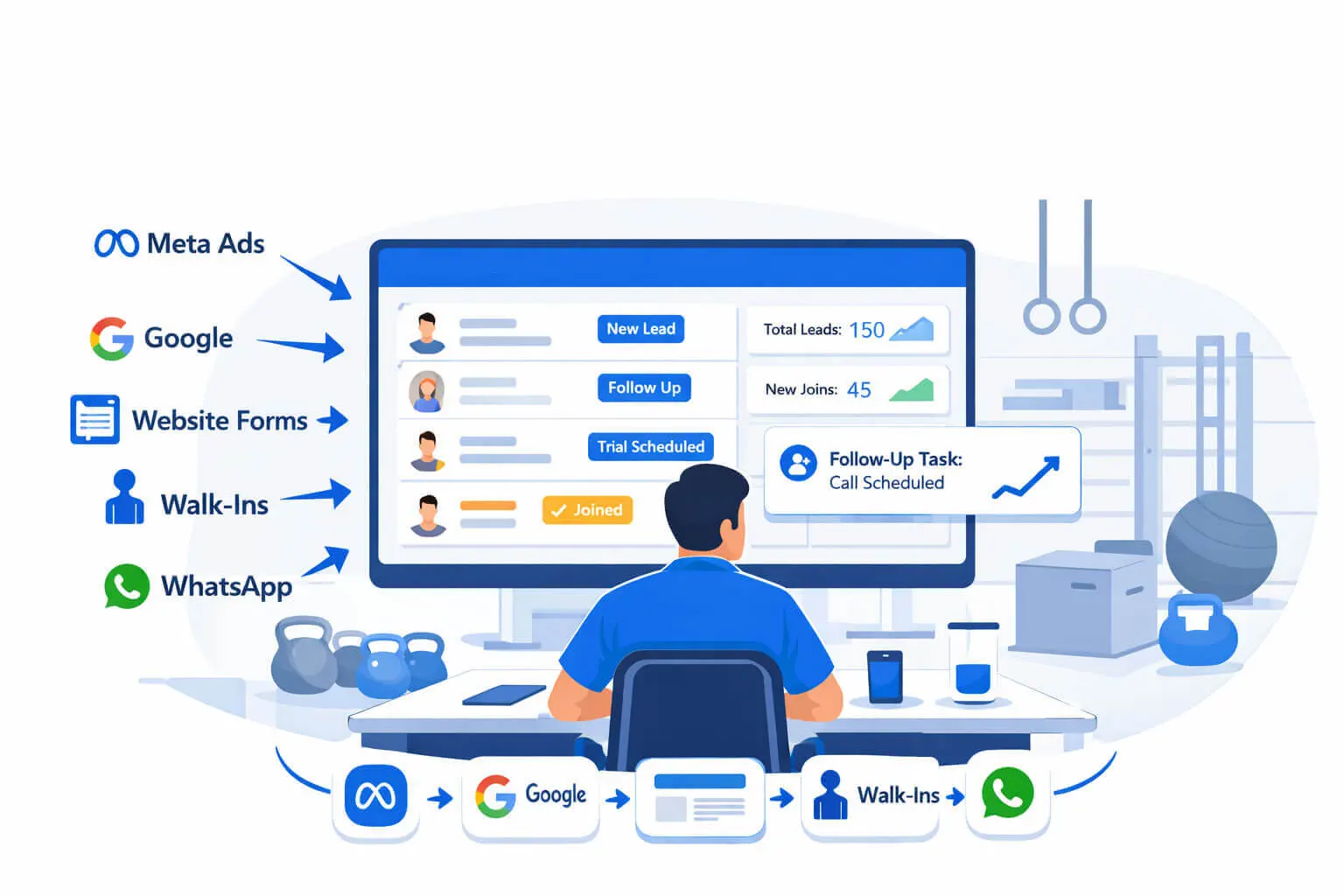 Guided software setup and connected data workflow